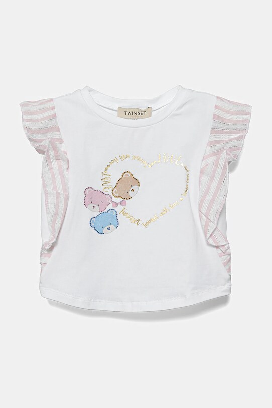 Twinset maglietta per bambini applique bianco 251GJ242A.86.116