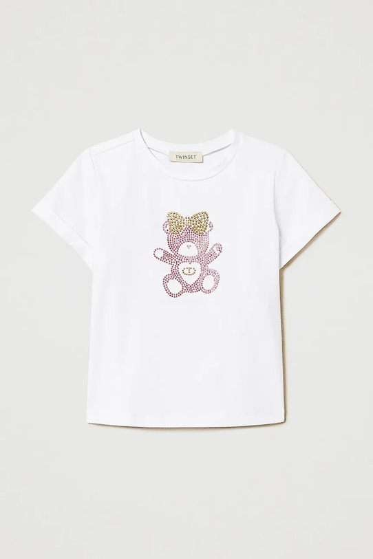 Παιδικό μπλουζάκι Twinset απλικέ λευκό 251GJ2488