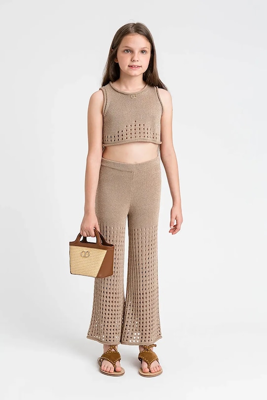 Twinset gyerek top sima bézs 251GJ3431.128.170