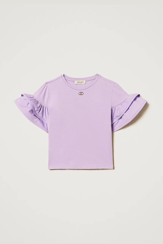 Twinset t-shirt dziecięcy 251GJ2440 fioletowy ZS25