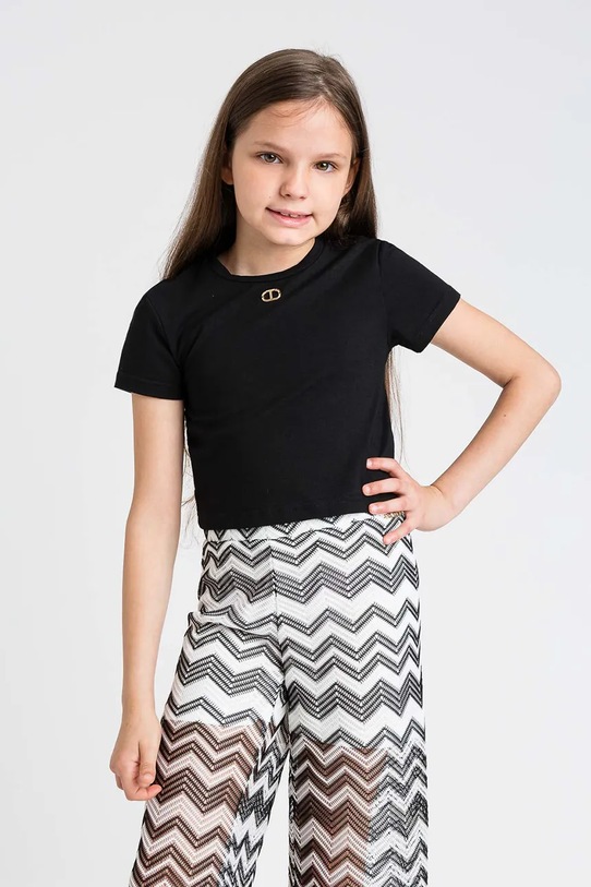 Detské tričko Twinset s elastanom čierna 251GJ2481