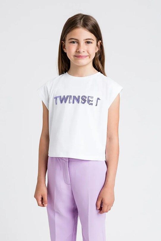 Дитяча футболка Twinset аплікація білий 251GJ2537