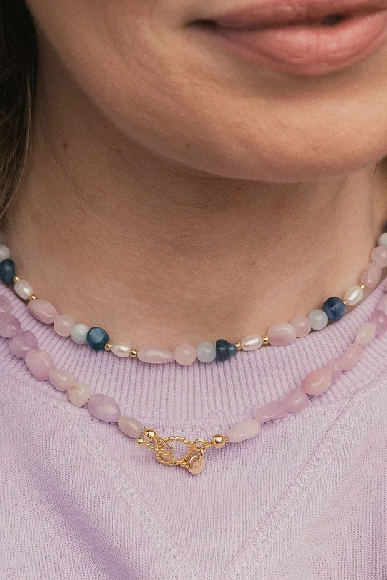 ANIA KRUK naszyjnik srebrny pozłacany SUMMER SAKNN2719Z beżowy