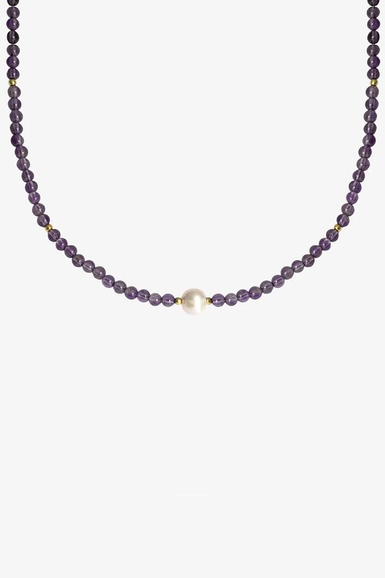 ANIA KRUK naszyjnik srebrny pozłacany SUMMER srebro fioletowy SAKNN2769Z