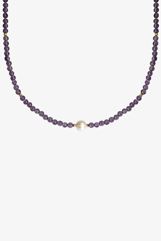 ANIA KRUK naszyjnik srebrny pozłacany SUMMER srebro fioletowy SAKNN2769Z