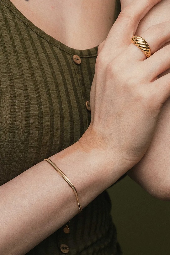 Akcesoria ANIA KRUK bransoletka srebrna pozłacana VINTAGE SLTAS3330Z złoty