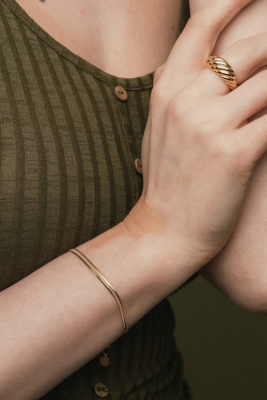 Akcesoria ANIA KRUK bransoletka srebrna pozłacana VINTAGE SLTAS3330Z złoty