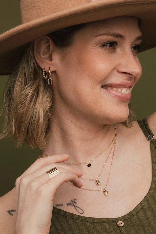 ANIA KRUK kolczyki srebrne pozłacane VINTAGE SMIKC0476Z złoty