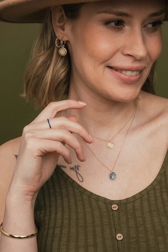 Akcesoria ANIA KRUK kolczyki srebrne pozłacane VINTAGE SMIKS0370Z złoty