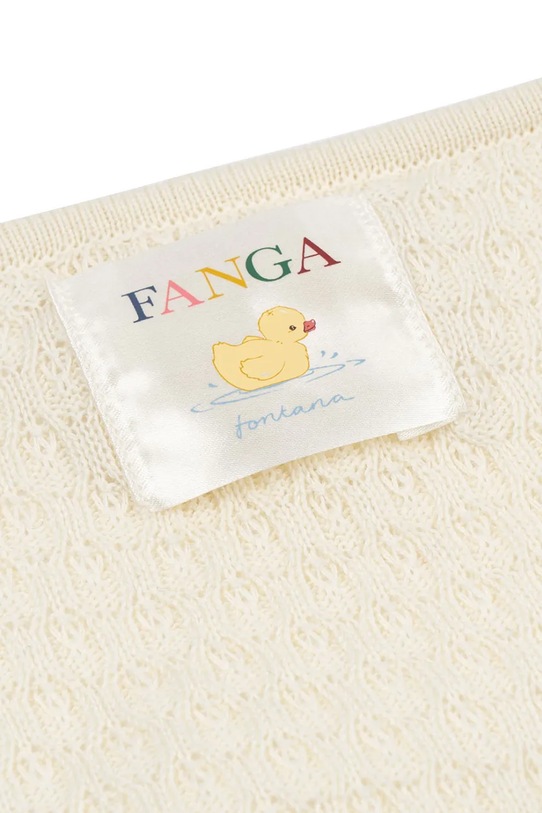 Chłopiec Fanga Fontana kocyk bawełniany niemowlęcy VENTI POINTELLE BLANKET GOTS FA100023 beżowy