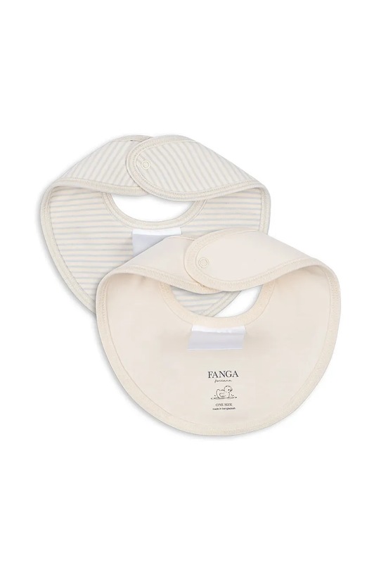 Fanga Fontana śliniak dwustronny niemowlęcy FIO STRIPE 2 PACK BIBS OCS 2-pack FA100040 beżowy ZW25