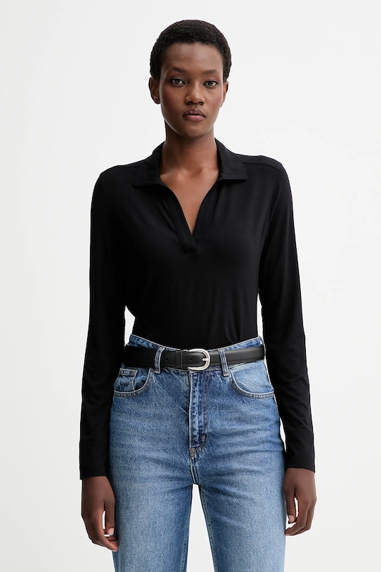 Marc O'Polo longsleeve z elastanem czarny 510214952227