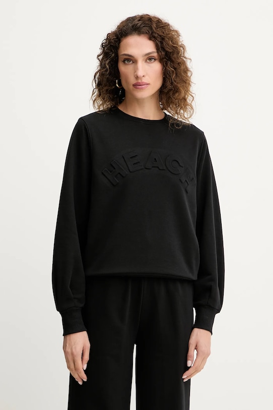Silvian Heach bluza BASSIN aplikacja czarny GPA25113FE