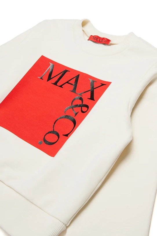 Fete MAX&Co. hanorac de bumbac pentru copii MAXS3F SWEAT-SHIRT MX0037 bej