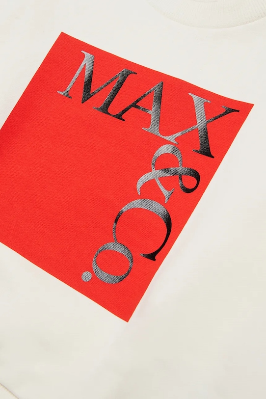 MAX&Co. hanorac de bumbac pentru copii MAXS3F SWEAT-SHIRT bej MX0037
