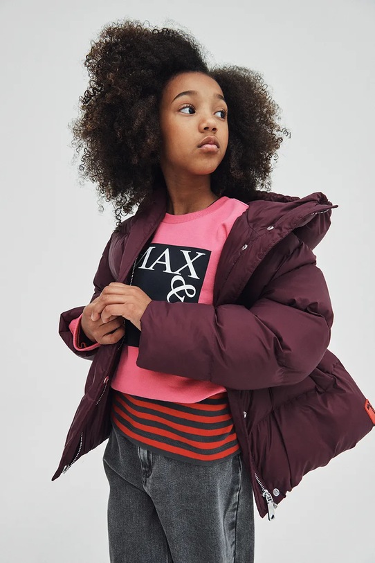 MAX&Co. bluza bawełniana dziecięca MAXS3F SWEAT-SHIRT nadruk różowy MX0037