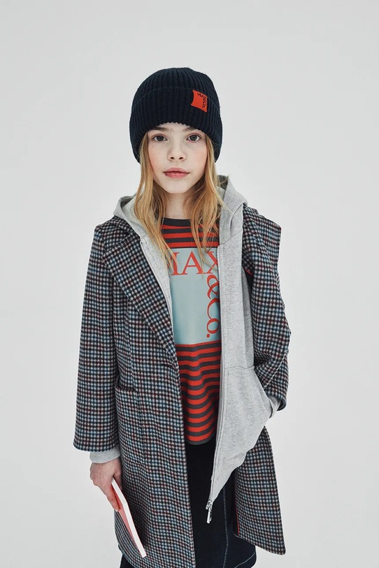 MAX&Co. bluza bawełniana dziecięca MAXS13F SWEAT-SHIRT nadruk szary MX0186