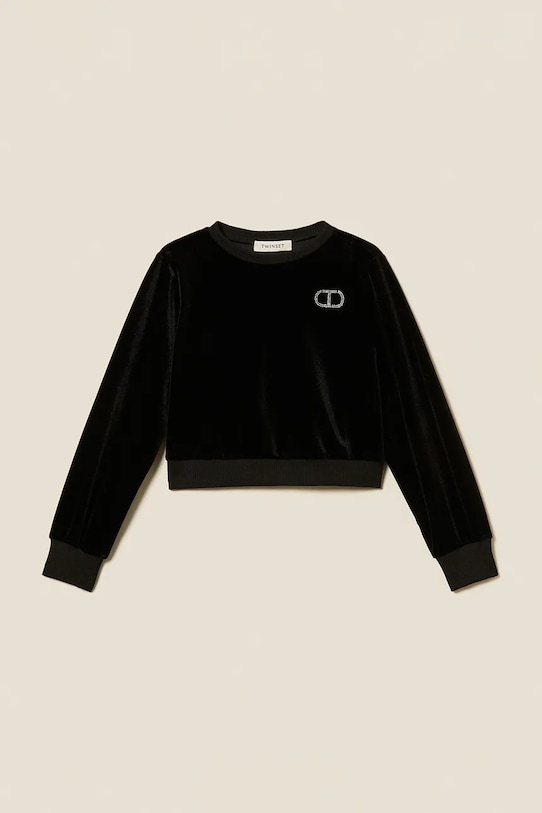 Detská mikina Twinset 252GJ2033 čierna ZW25