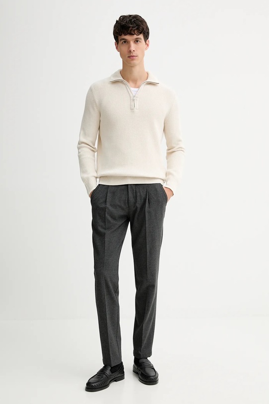 Marc O'Polo sweter z dodatkiem wełny 531516060370 beżowy ZW25