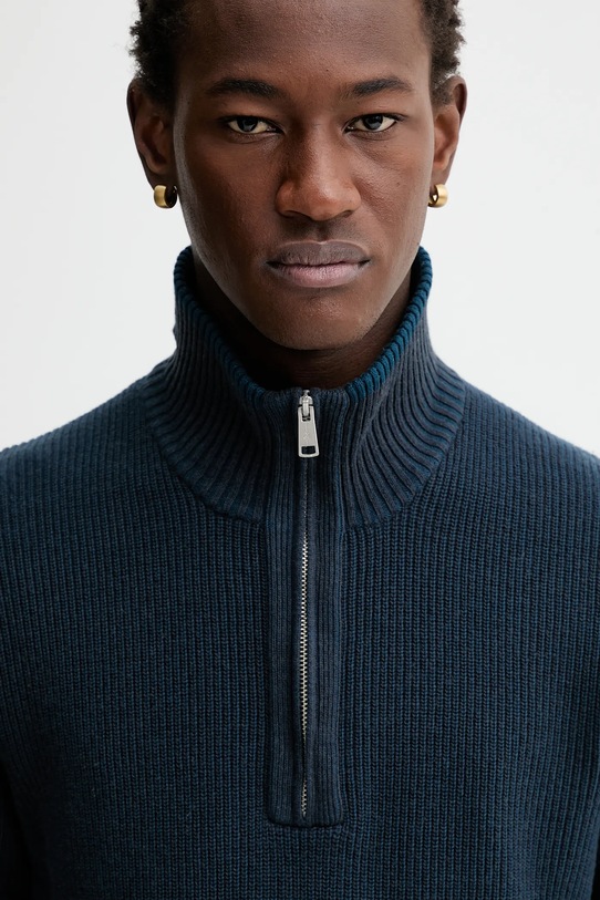 Marc O'Polo sweter z dodatkiem wełny granatowy 531516060370