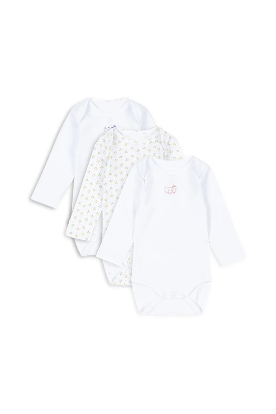 Fanga Fontana body bawełniane niemowlęce FIO 3 PACK LS BODY OCS 3-pack Produkt niemowlęcy biały FA100032