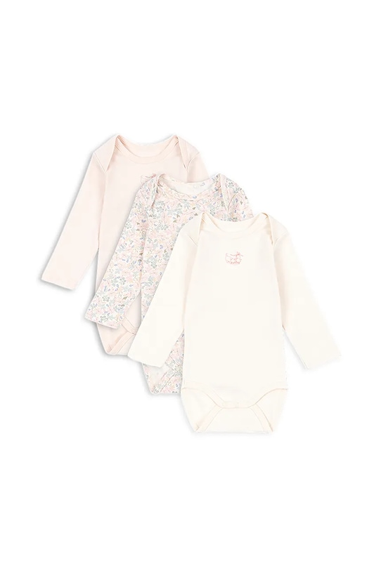 Fanga Fontana body bawełniane niemowlęce FIO 3 PACK LS BODY OCS 3-pack Produkt niemowlęcy beżowy FA100032