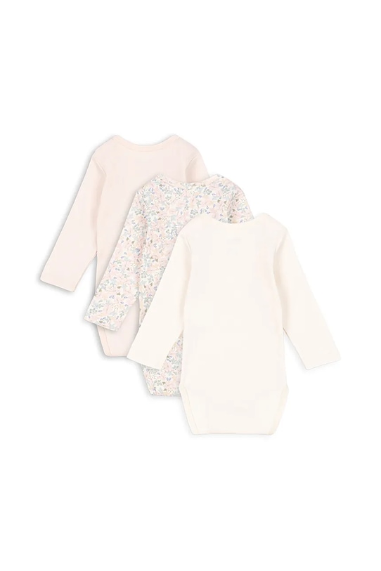 Fanga Fontana body bawełniane niemowlęce FIO 3 PACK LS BODY OCS 3-pack FA100032 beżowy ZW25