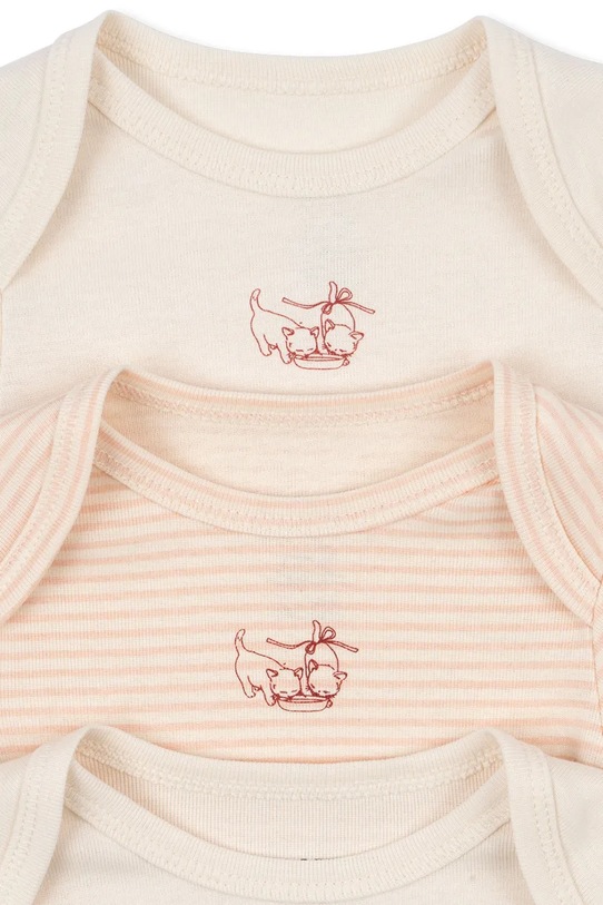 Chłopiec Fanga Fontana body niemowlęce FIO STRIPE 3 PACK LS BODY OCS 3-pack FA100035 beżowy