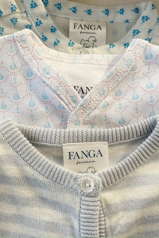 Fanga Fontana pajacyk niemowlęcy bawełniany FIO ONESIE OCS FA100037 niebieski