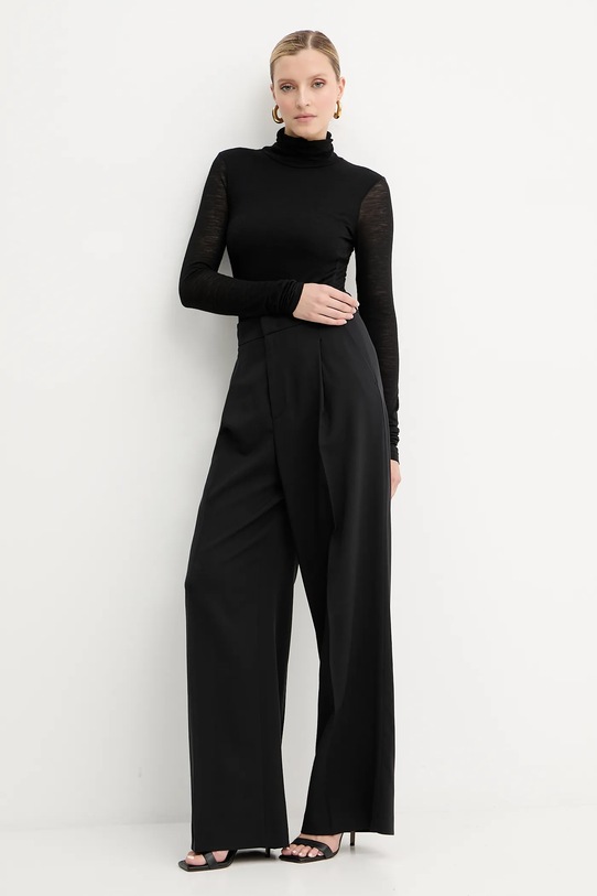 Liviana Conti longsleeve wełniany F5WH17 czarny ZW25