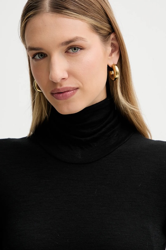 Liviana Conti longsleeve z dodatkiem wełny czarny L5WH36