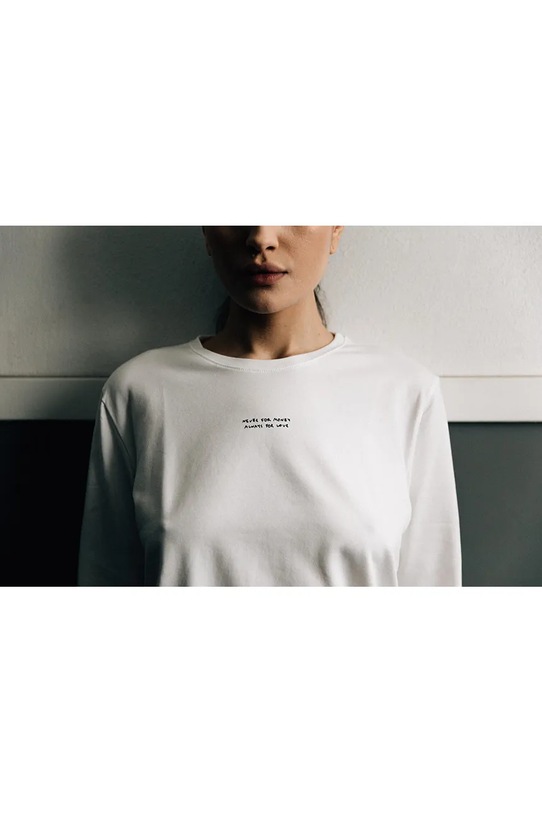 MUUV. longsleeve NEVER FOR MONEY ALWAYS FOR LOVE biały long.NEVER.FOR.MONEY
