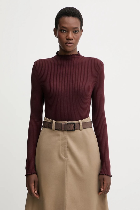 Marc O'Polo longsleeve z elastanem bordowy 5000007536