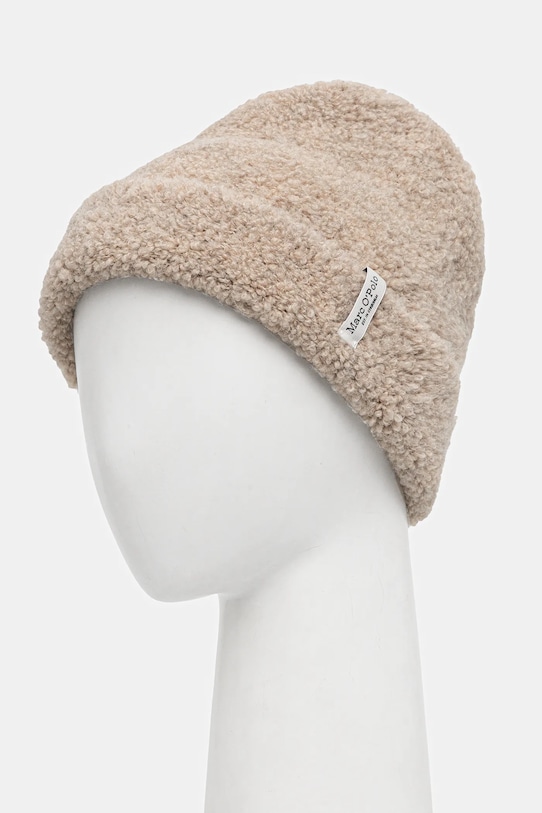 Marc O'Polo czapka z dodatkiem wełny 510608701107 beżowy ZW25