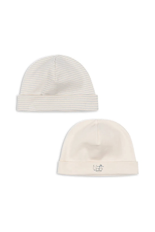 Fanga Fontana czapka bawełniana niemowlęca FIO STRIPE 2 PACK BEANIE OCS 2-pack bawełna beżowy FA100039