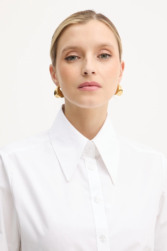 Silvian Heach cămașă din bumbac MASKA GPA25512CA alb