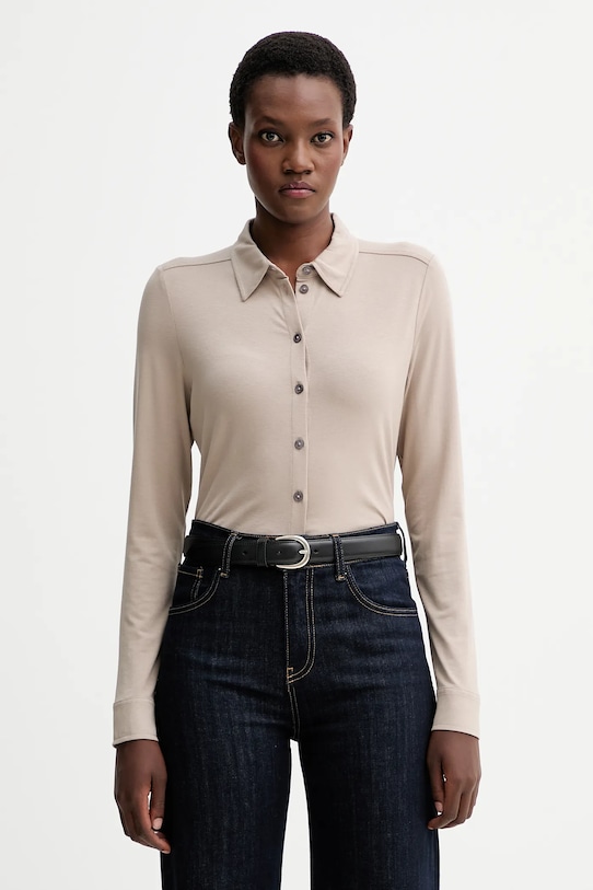 Marc O'Polo koszula z elastanem beżowy 511205252505