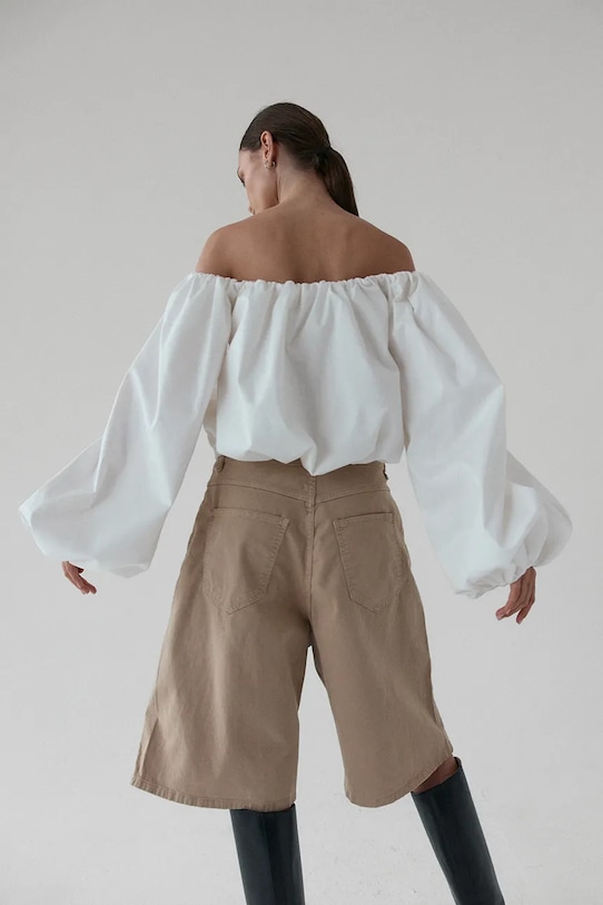 MUUV. bluzka RUA koszula.bez.ramion.RUA biały ZS26