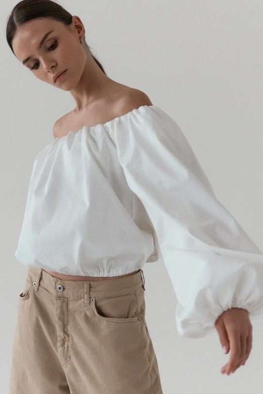 MUUV. bluzka RUA koszula.bez.ramion.RUA biały