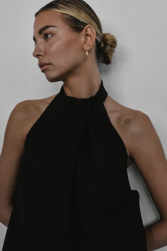 MUUV. bluzka bawełniana MONGES kosz.bez.rekawow.MONGES czarny