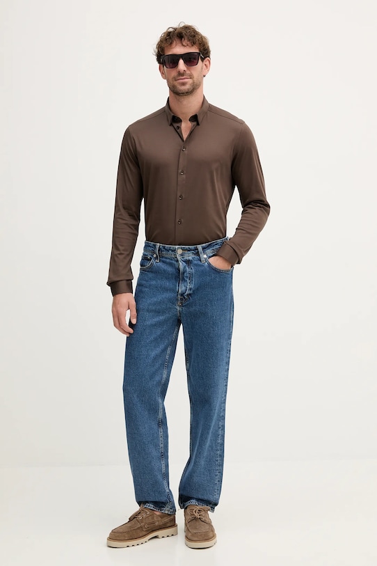 Mos Mosh koszula bawełniana MARCO 500940 brązowy ZW25