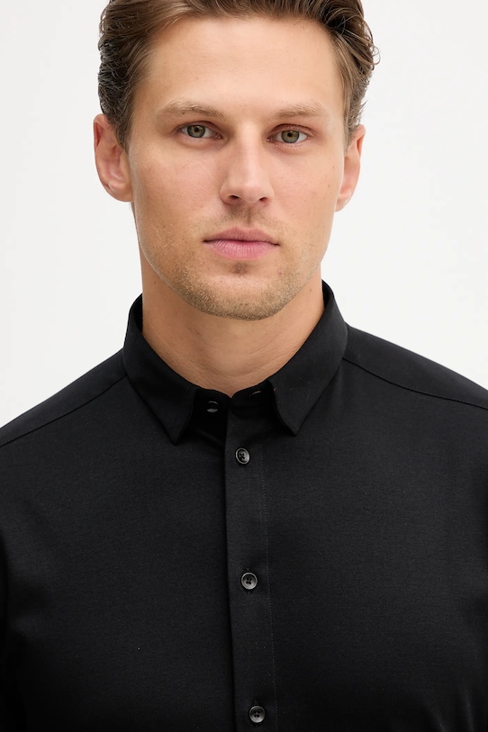 Bavlněná košile Mos Mosh MARCO černá 500940