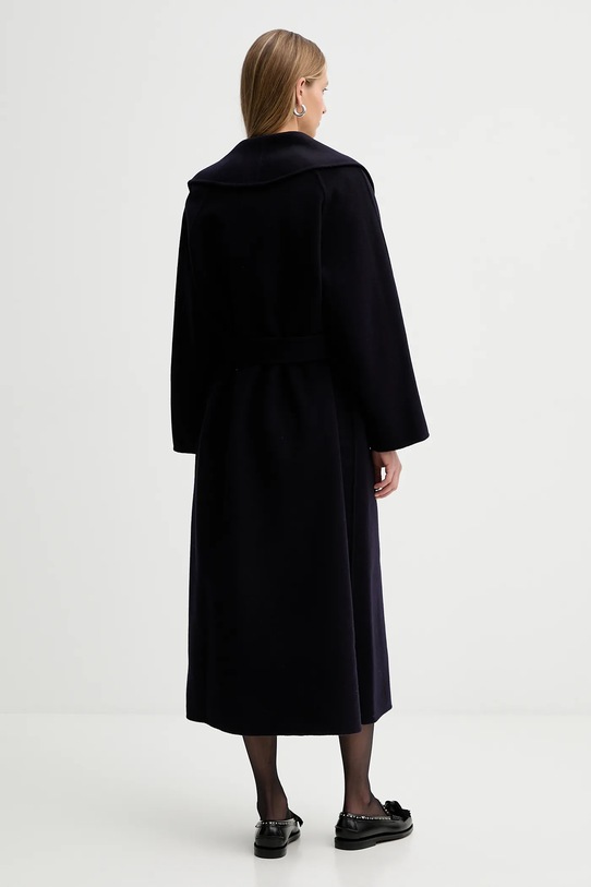 Odzież Liviana Conti płaszcz wełniany F5WW70 granatowy