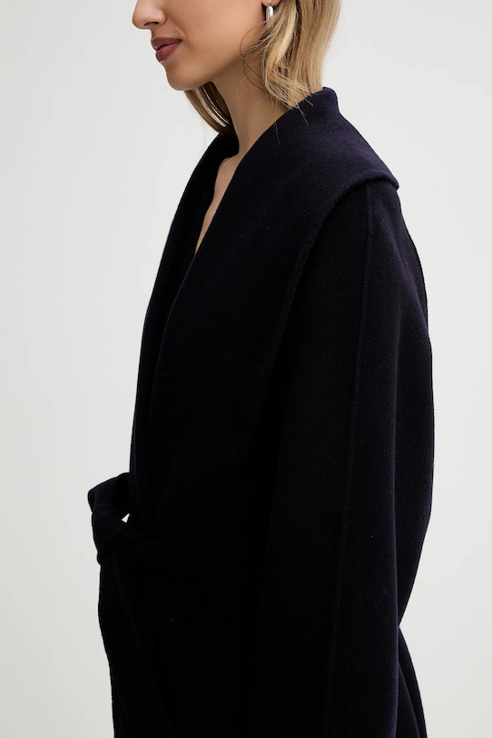 Liviana Conti płaszcz wełniany F5WW70 granatowy