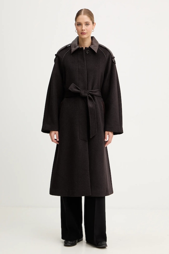 Mos Mosh płaszcz z dodatkiem wełny EVA nieocieplane brązowy 172920