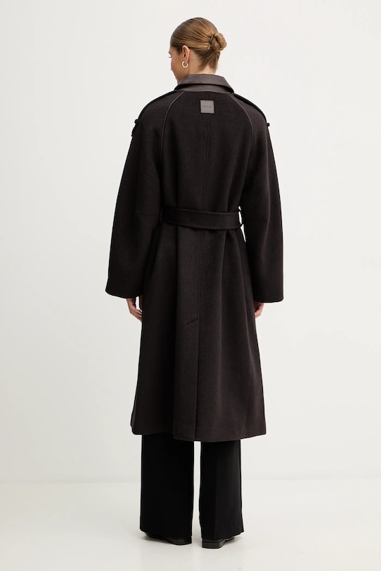 Odzież Mos Mosh płaszcz z dodatkiem wełny EVA 172920 brązowy