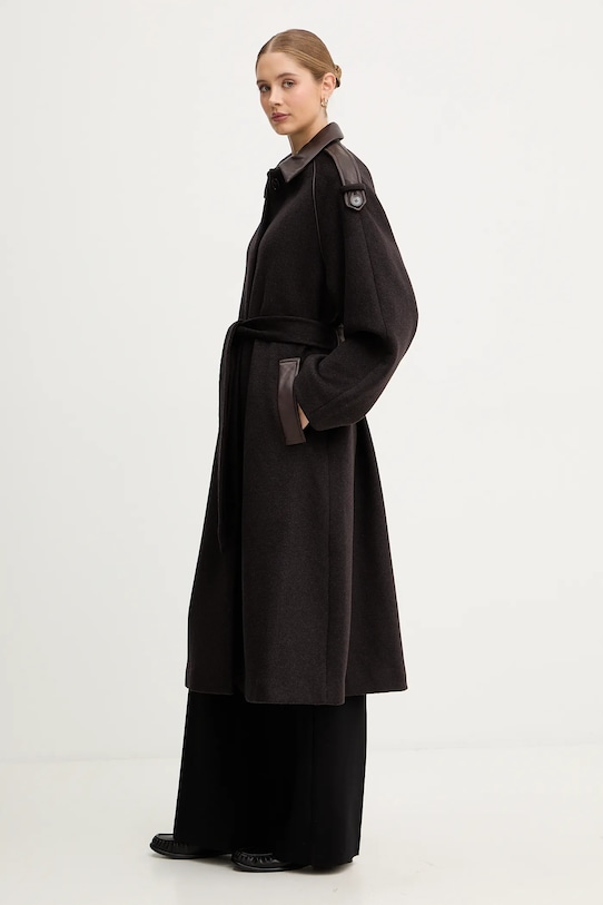 Mos Mosh płaszcz z dodatkiem wełny EVA brązowy 172920