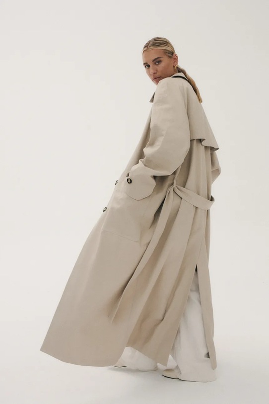 MUUV. trencz bawełniany BOUFF prochowiec.BOUFF beżowy ZS26