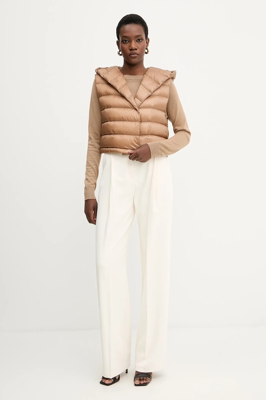 Péřová vesta Liviana Conti CNTW02 hnědá ZW25