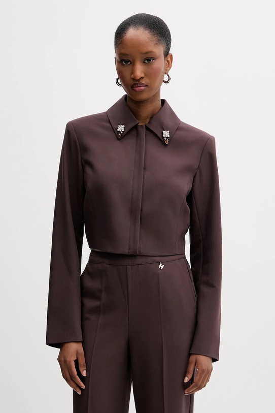 Silvian Heach giacca EDUCAS applique marrone GPA25035GC